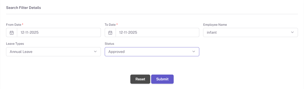 Applied Filters Example